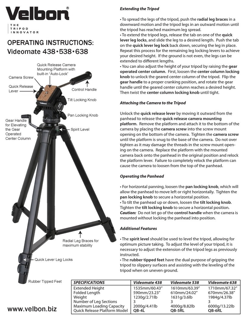 Velbon Videomate 438 operating instructions
