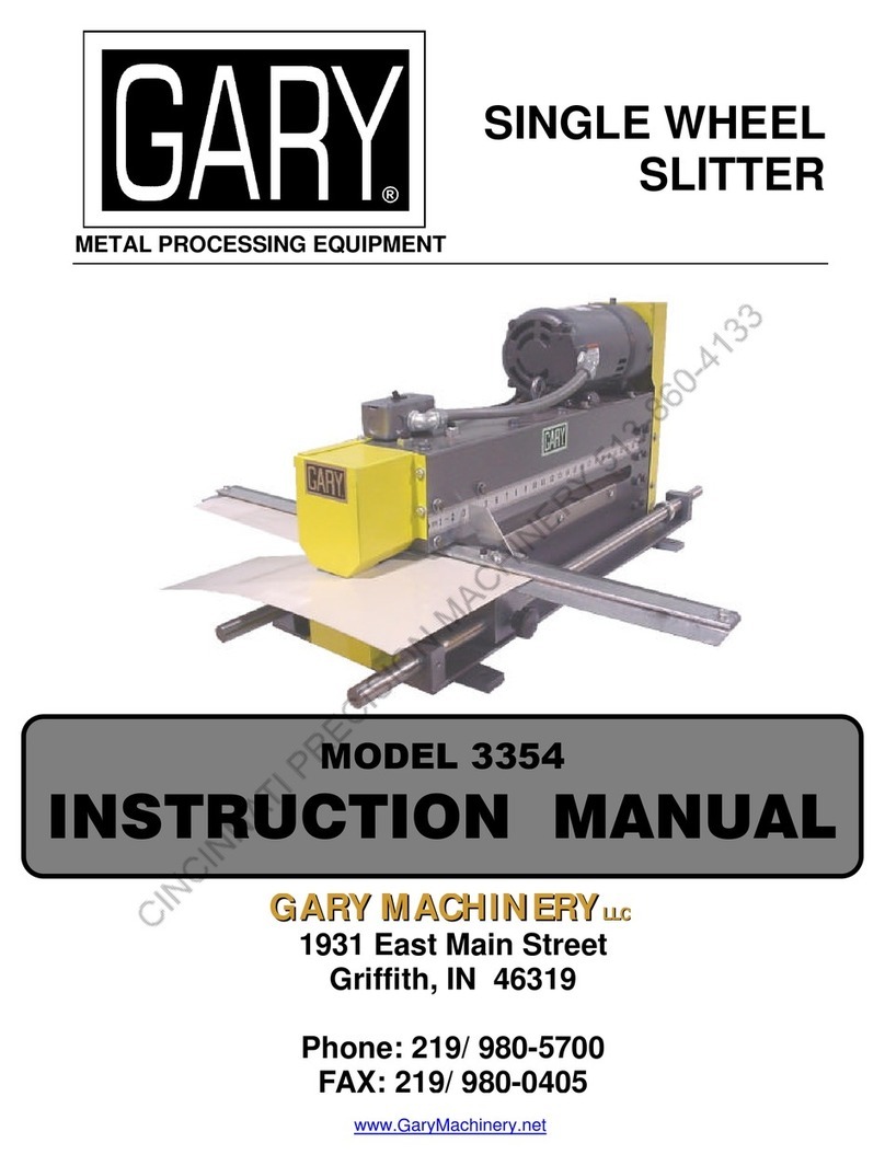 Gary Machinery 3354 instruction manual Gary Machinery 3354 instruction manual
