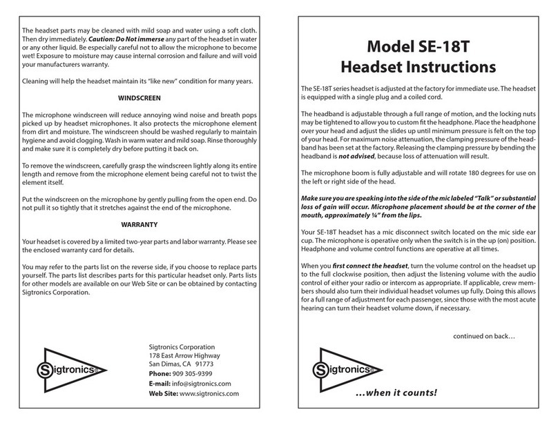 Sigtronics SE-18T User manual