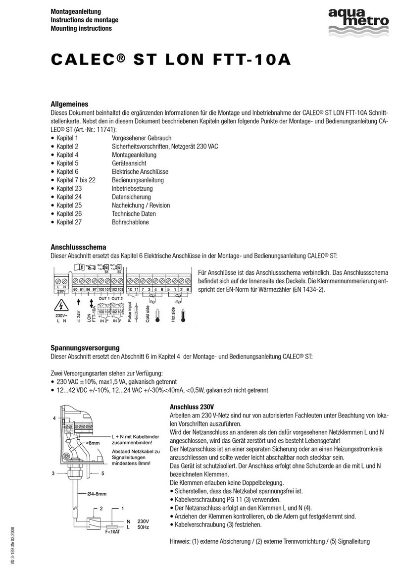 Aquametro CALEC ST LON FTT-10A Mounting instructions