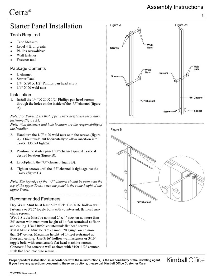 Kimball Office Cetra Starter Panel Assembly instructions