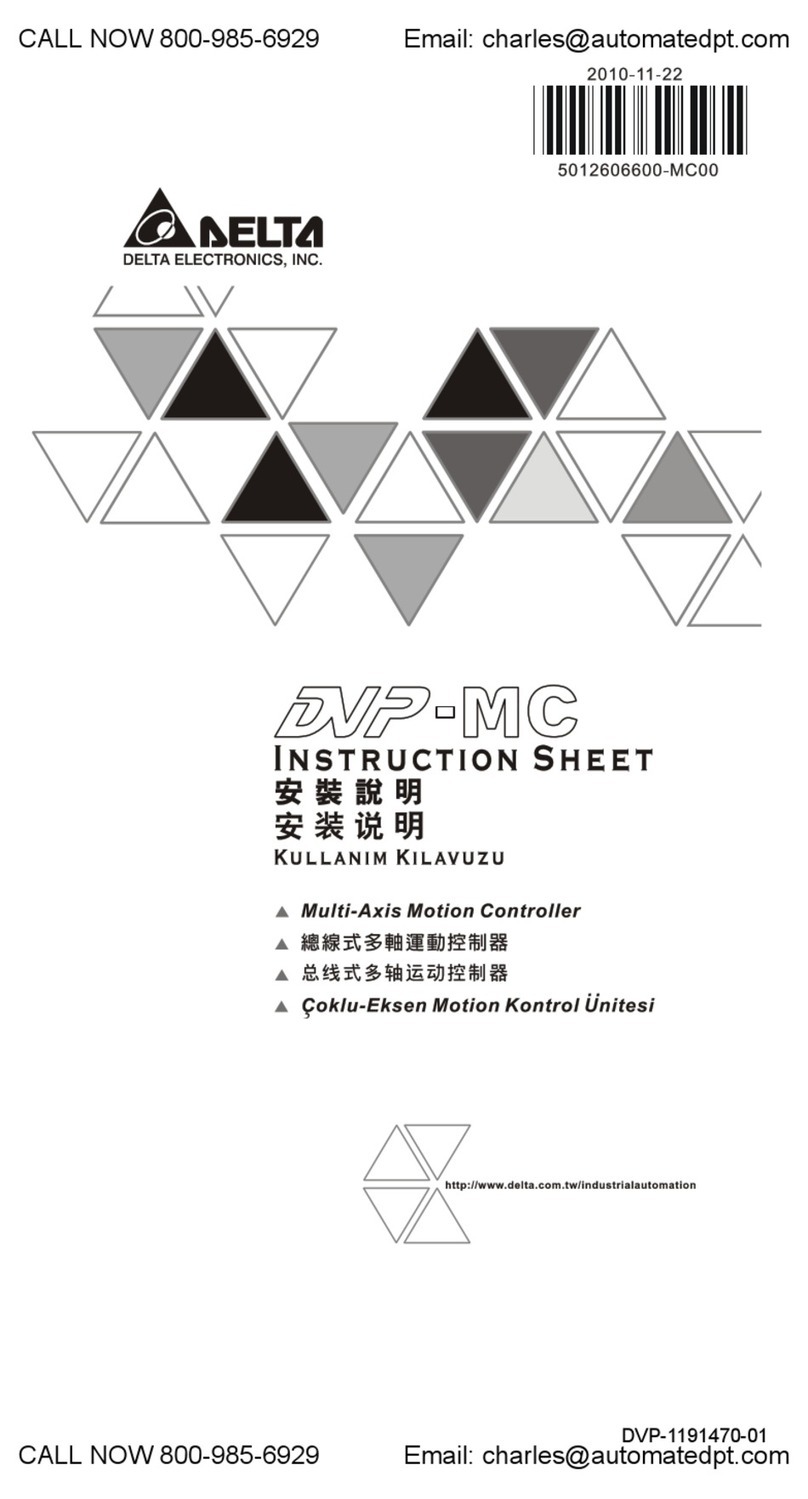 Delta Electronics DVP-MC Series instruction sheet