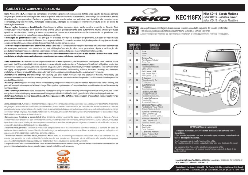 KEKO Hilux CD 16 User manual