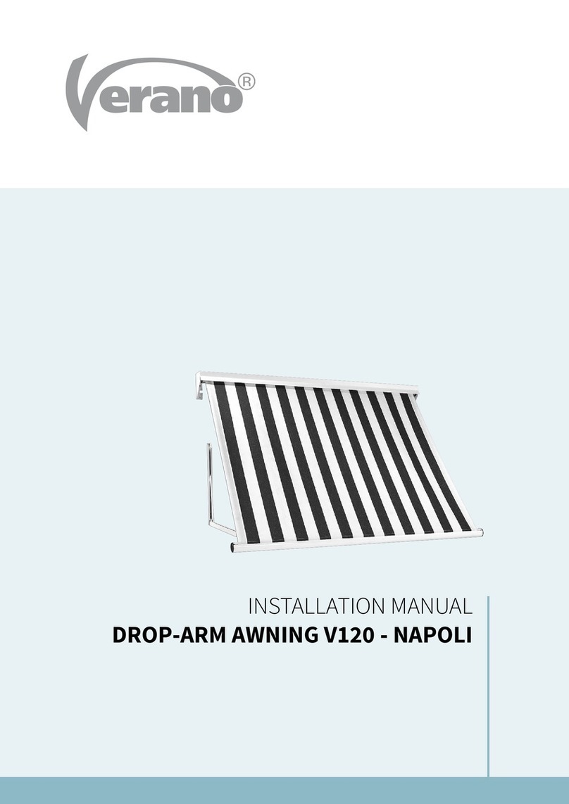 Verano DROP-ARM AWNING V120 NAPOLI installation manual
