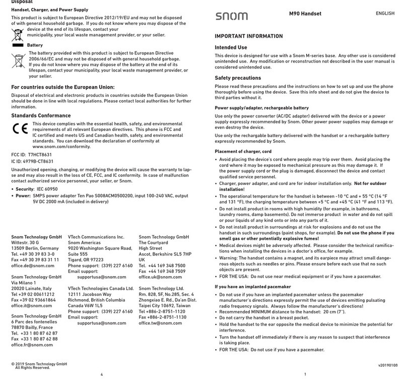 Snom M90 User manual