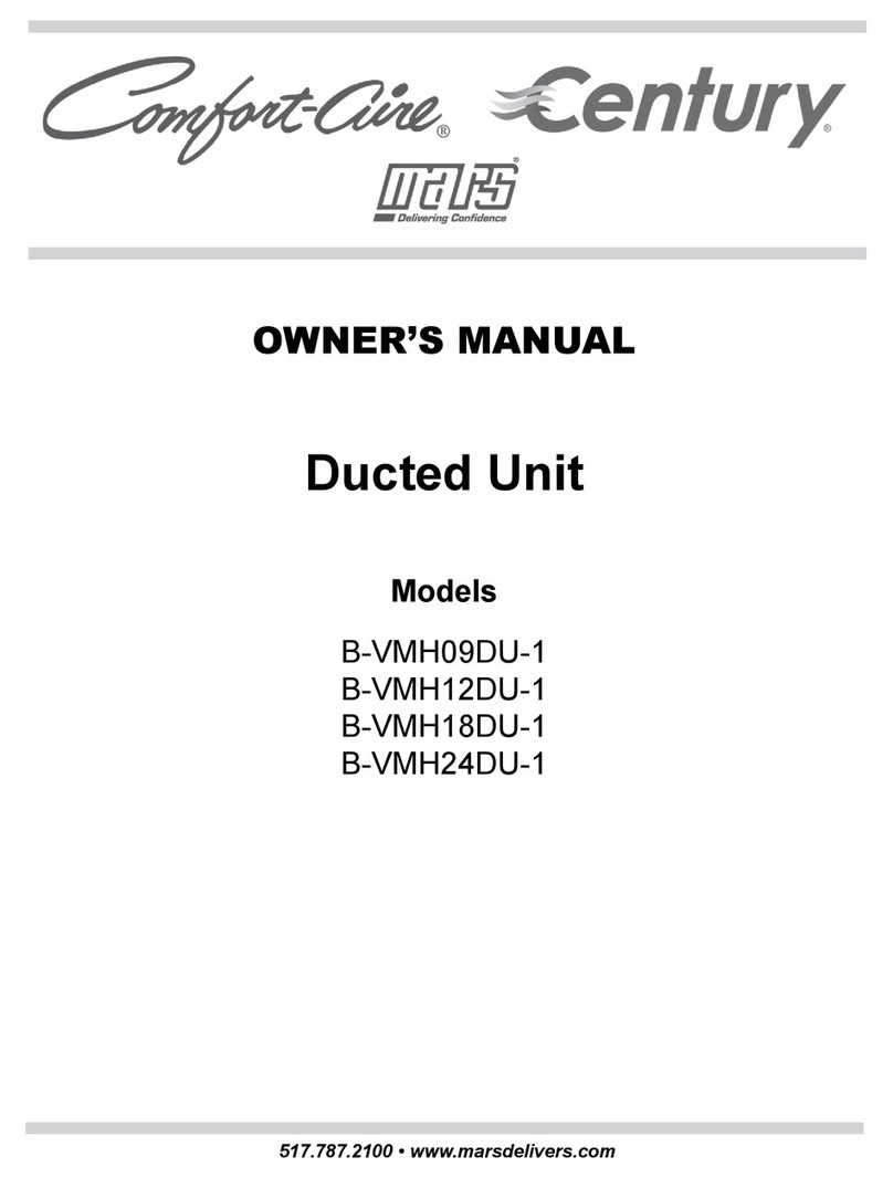 Mars Comfort-Aire Century B-VMH09DU-1 owner's manual