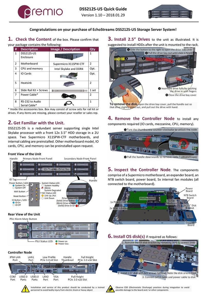 Premio EchoStreams DSS212S-U5 User manual