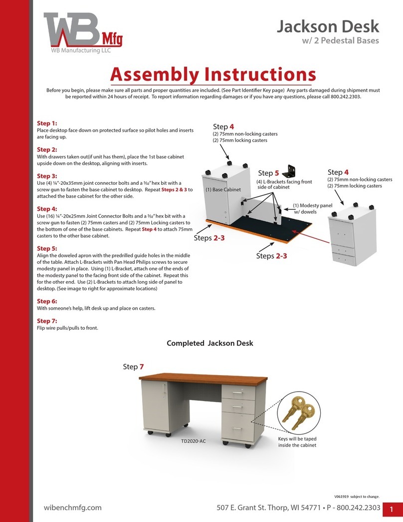 WB Mfg Jackson Desk User manual