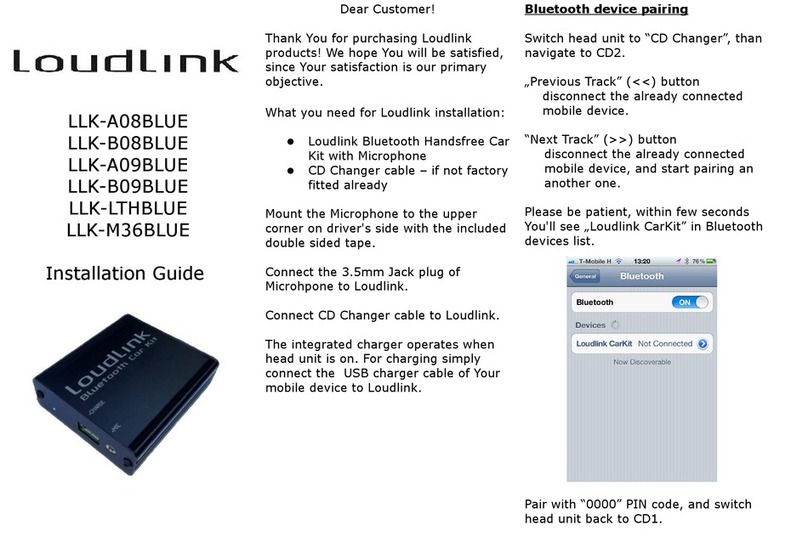 LOUDLINK LLK-A08BLUE installation guide LOUDLINK LLK-A08BLUE installation guide