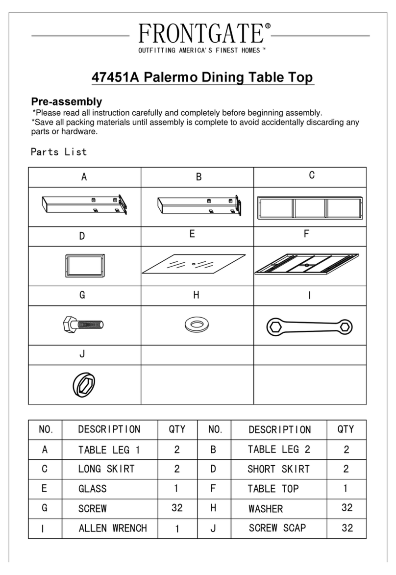 Frontgate Palermo Dining Table Top User manual Frontgate Palermo Dining Table Top User manual