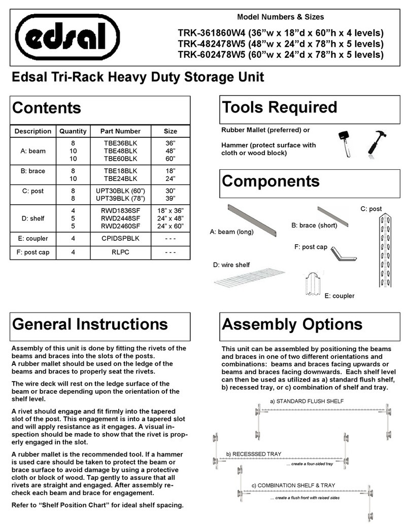 Edsal TRK-361860W4 Assembly manual