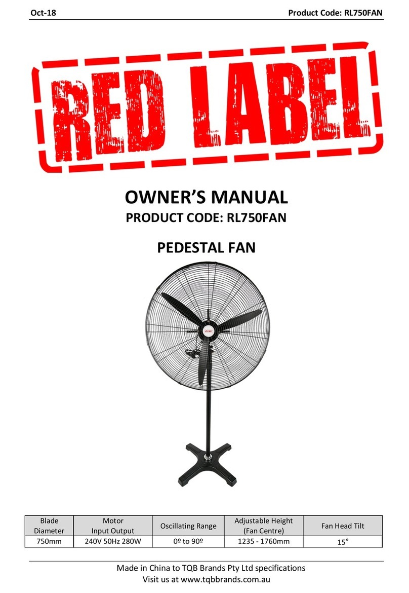 RED LABEL RL750FAN owner's manual