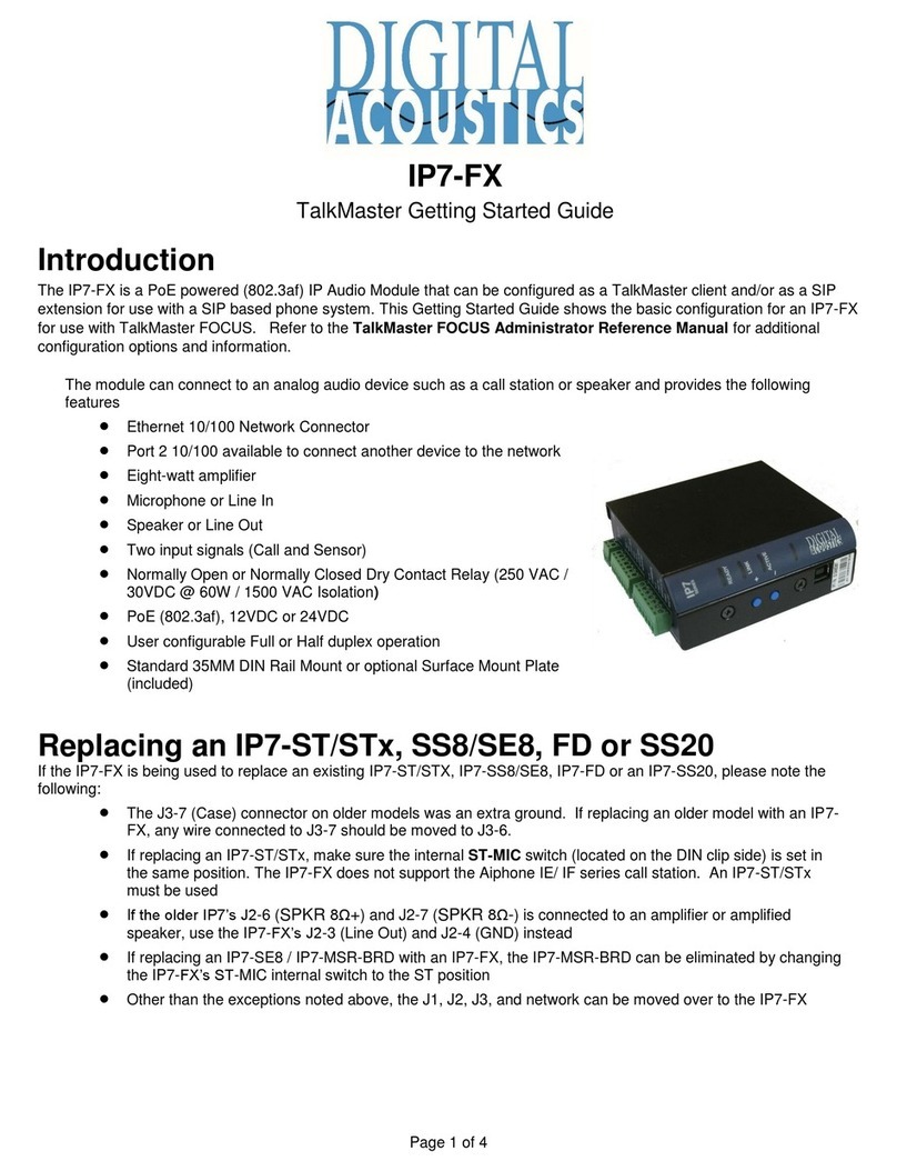 Digital Acoustics IP7-FX Getting started guide