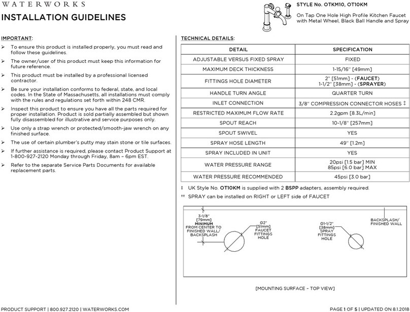 Waterworks On Tap OTKM10 Installation guidelines Waterworks On Tap OTKM10 Installation guidelines