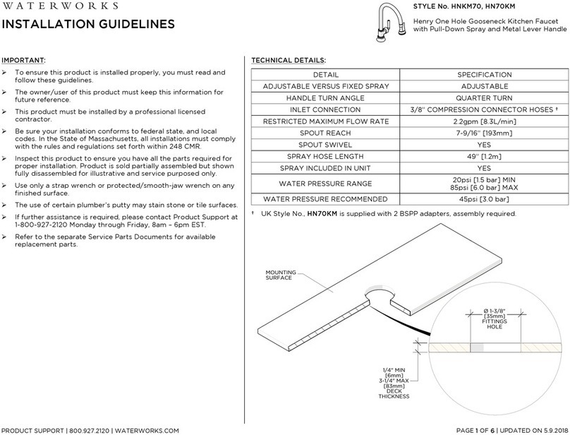 Waterworks Henry HNKM70 Installation guidelines