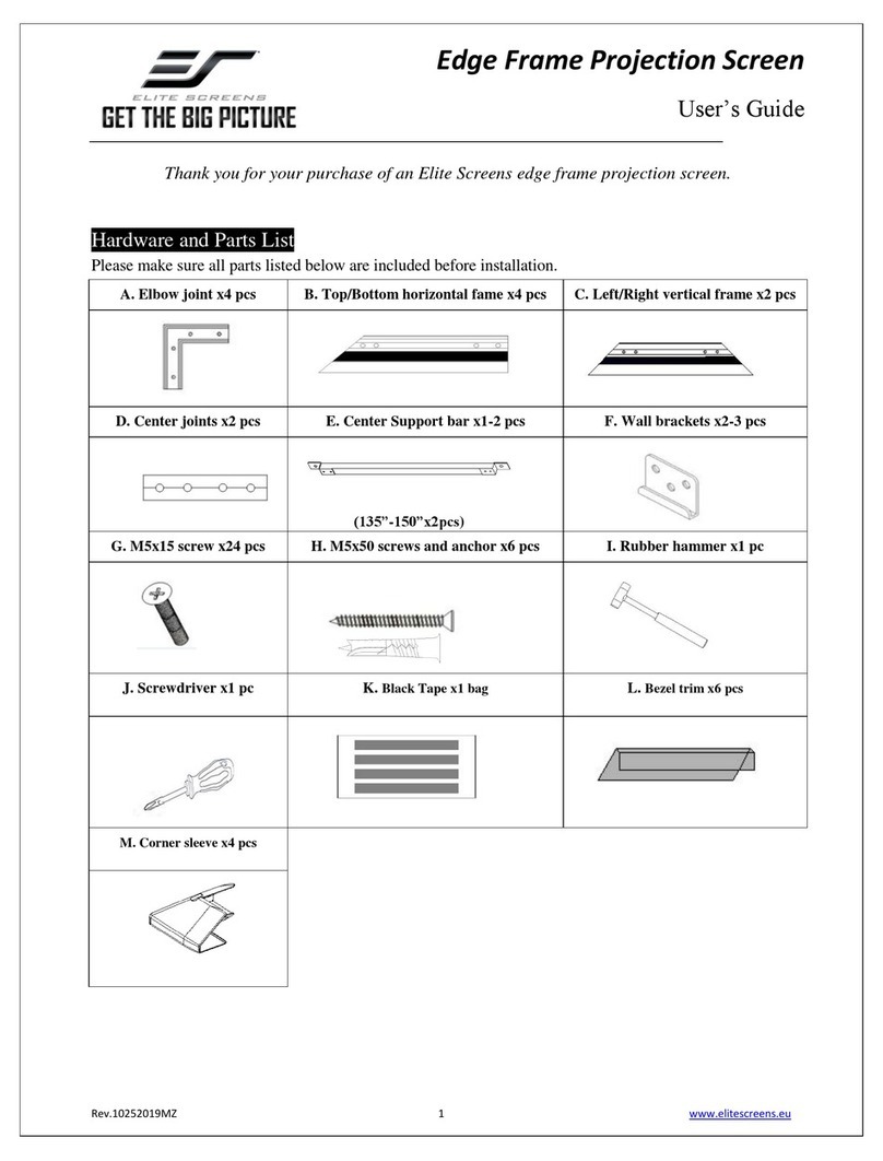 Elite Screens Edge Frame User manual