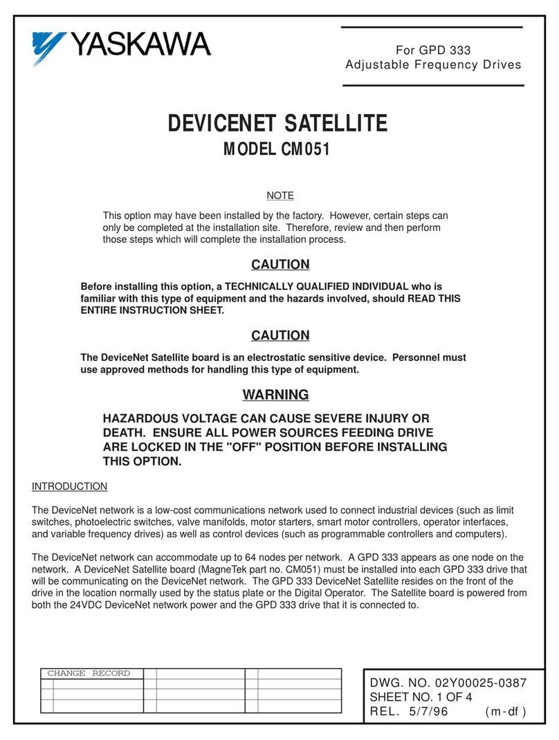 YASKAWA DeviceNet instruction sheet