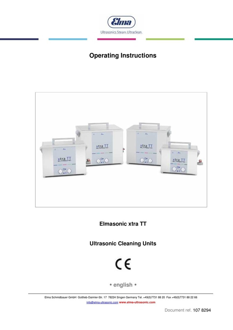 Elma Elmasonic xtra TT operating instructions