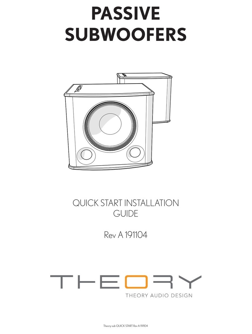 THEORY PASSIVE SUBWOOFERS Quick start installation guide