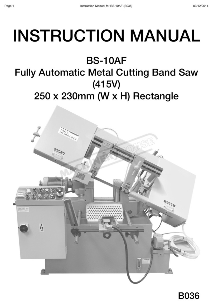 Hafco Metalmaster BS-10AF instruction manual Hafco Metalmaster BS-10AF instruction manual