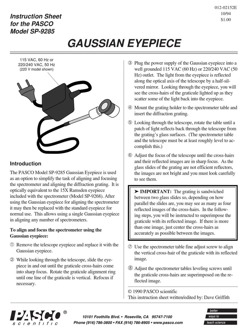 PASCO SP-9285 User manual
