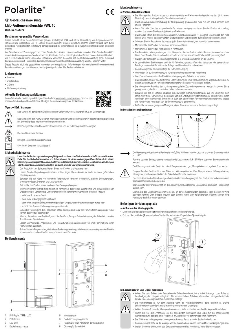 Polarlite PWL 10 operating instructions