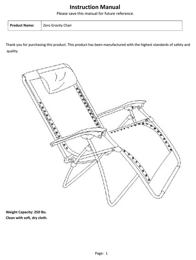 Caravan canopy Zero Gravity Chair User manual