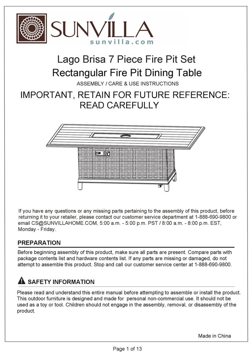 SUNVILLA Lago Brisa Assembly / care & use instructions