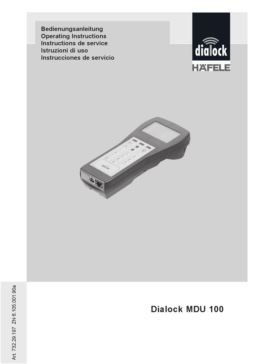 Hafele Dialock MDU 100 operating instructions
