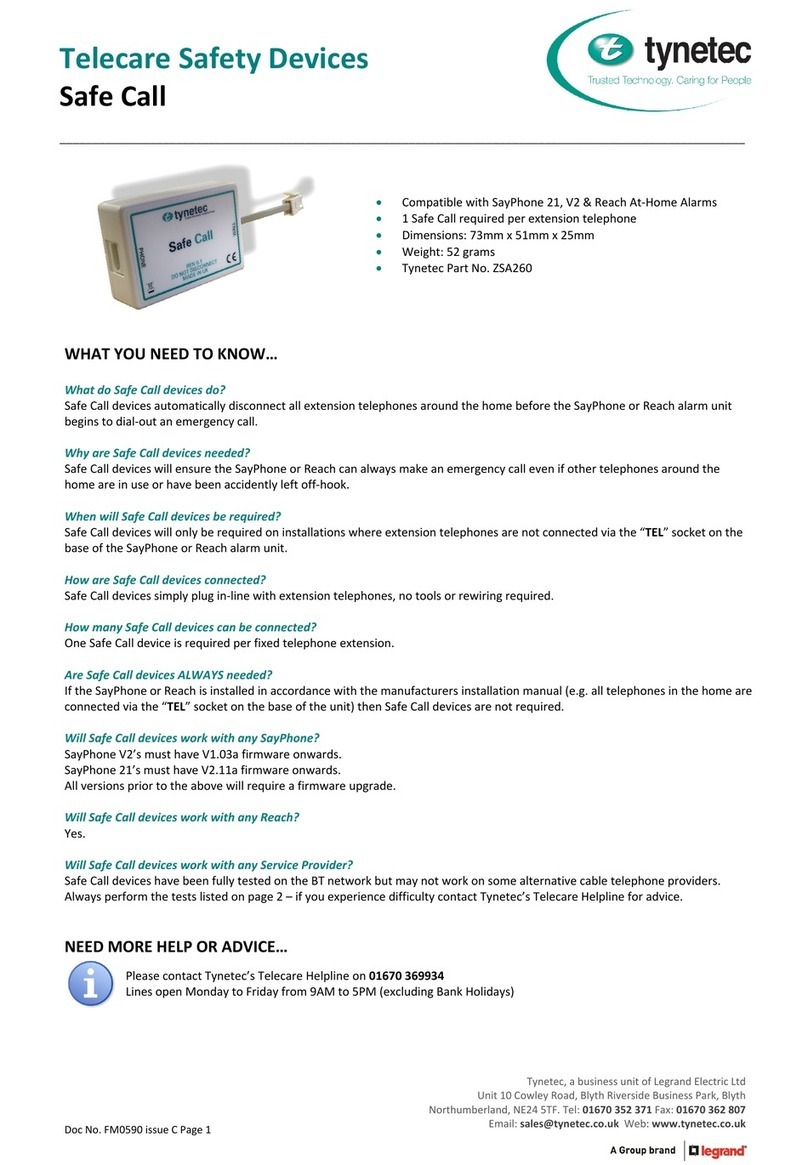 Tynetec Safe Call quick start guide