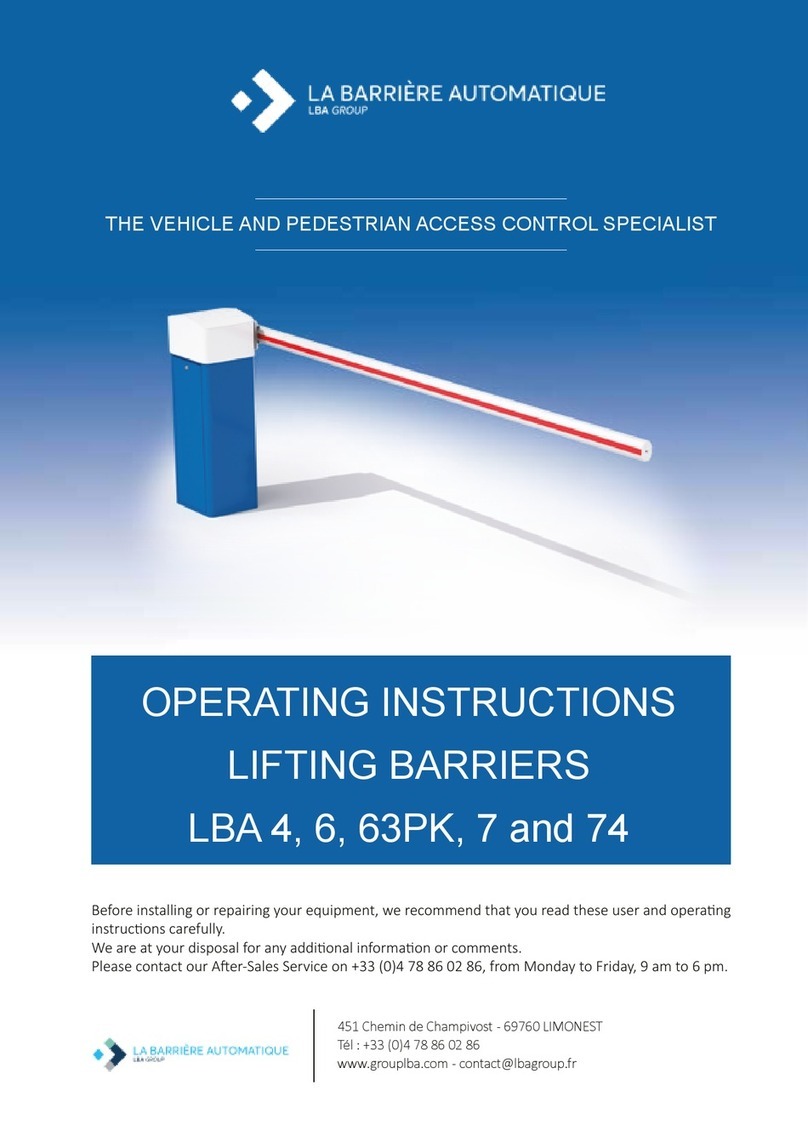 LBA GROUP LA BARRIERE AUTOMATIQUE 4 operating instructions LBA GROUP LA BARRIERE AUTOMATIQUE 4 operating instructions