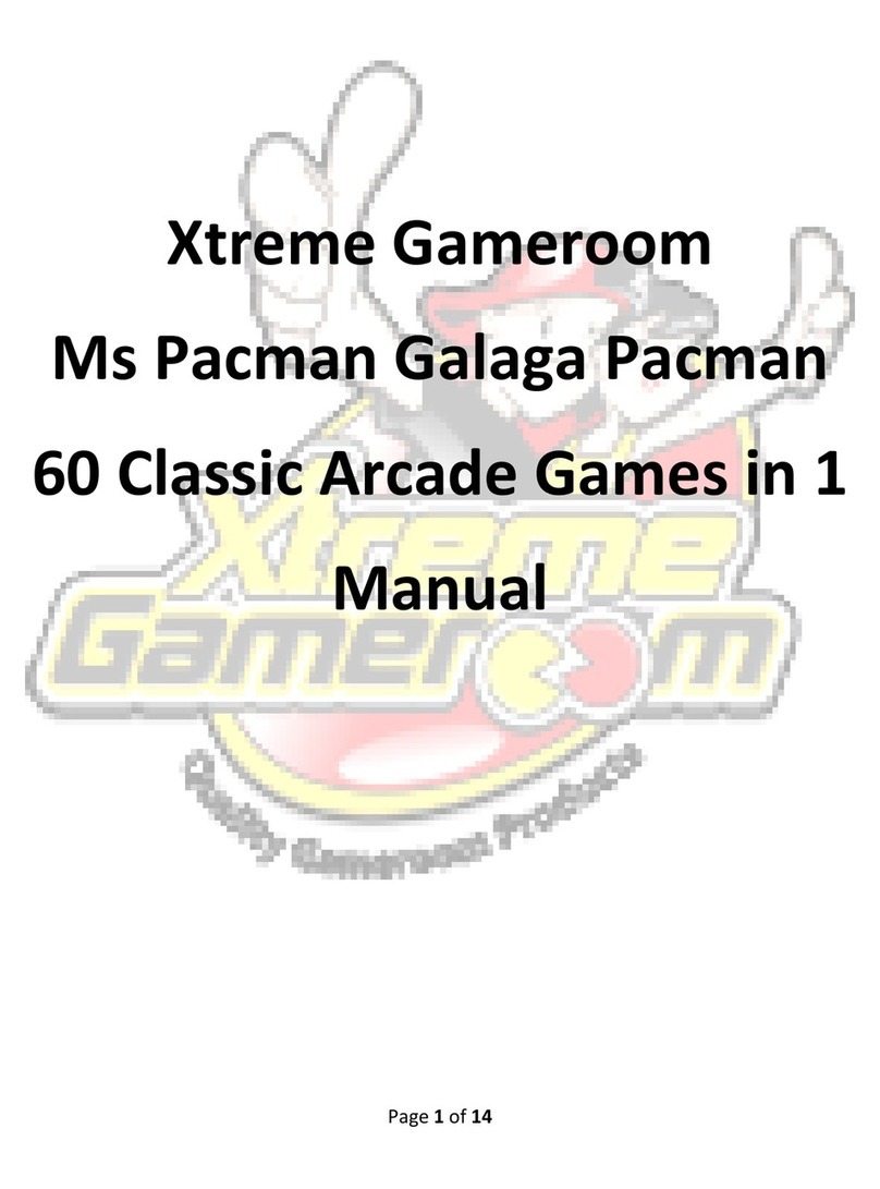 Xtreme Gameroom Ms Pacman Galaga Pacman manual
