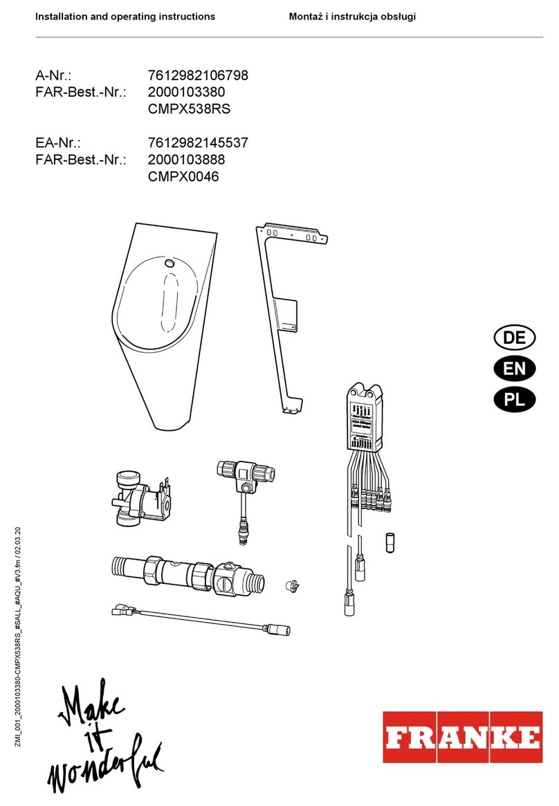 Franke CMPX538RS Installation and operating instructions Franke CMPX538RS Installation and operating instructions