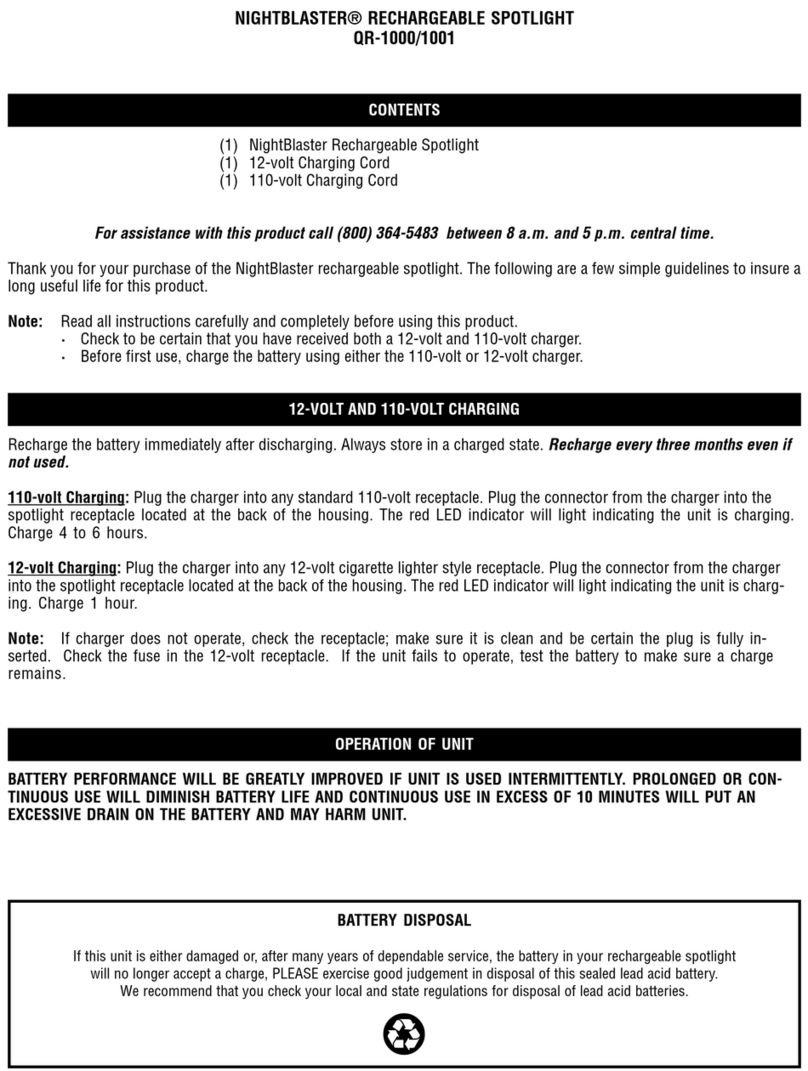 Optronics NIGHTBLASTER QR-1000 quick start guide