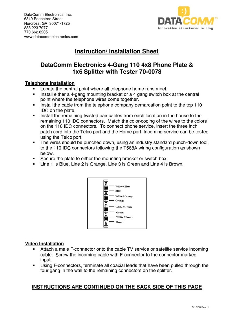 DataComm Electronics 70-0078 Instruction/installation sheet
