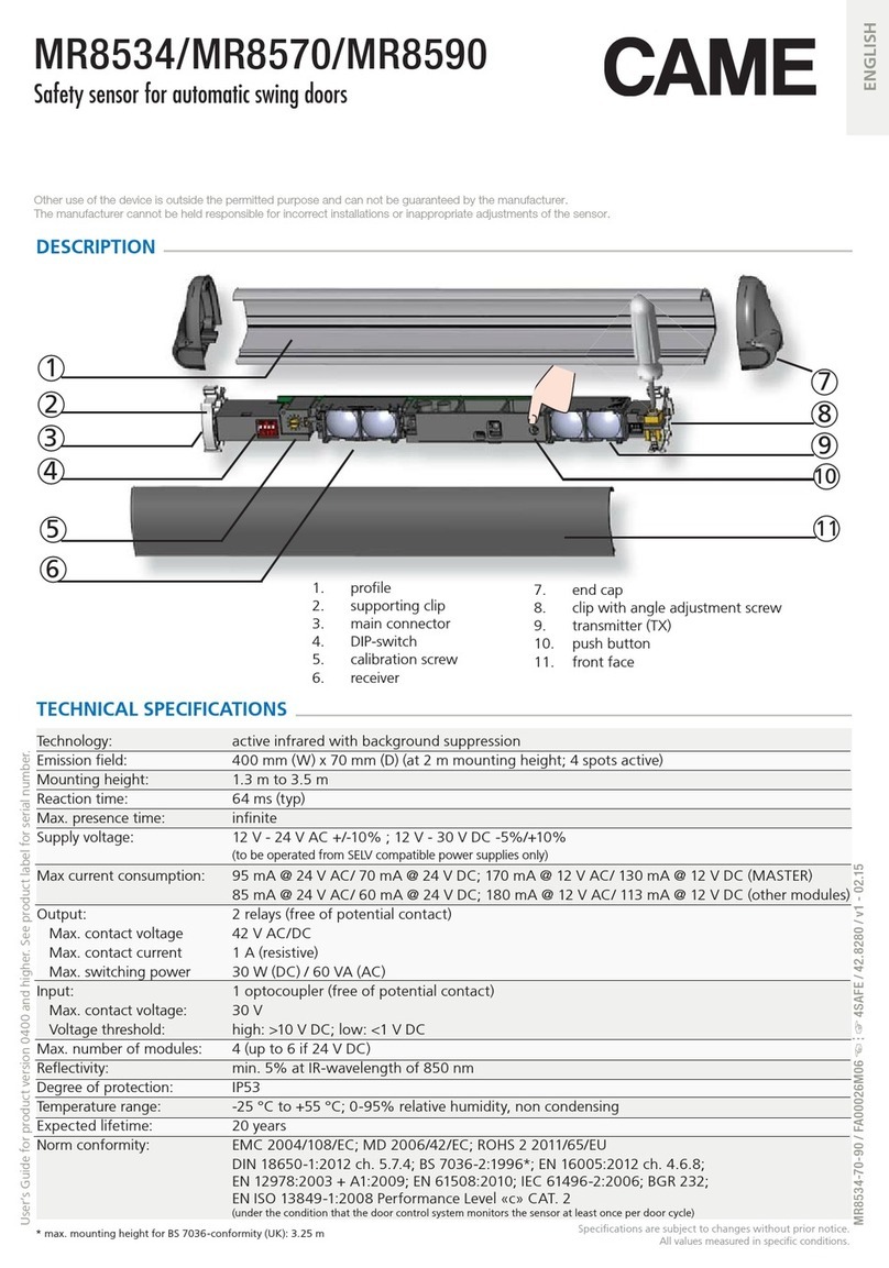 CAME MR8534 User manual