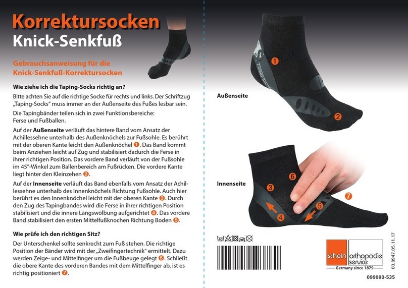 Schein Corrective socks Skewed flatfoot quick start guide