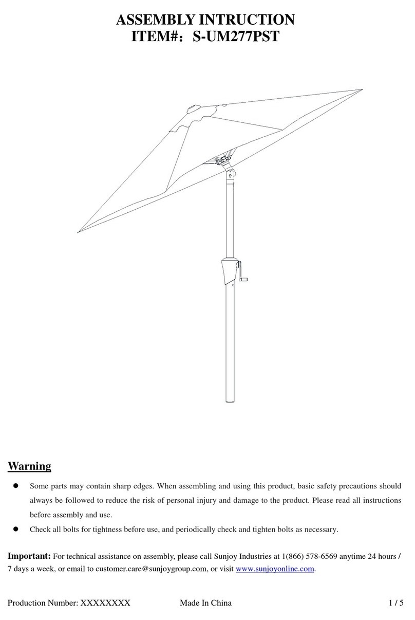 Sunjoy S-UM277PST User manual Sunjoy S-UM277PST User manual
