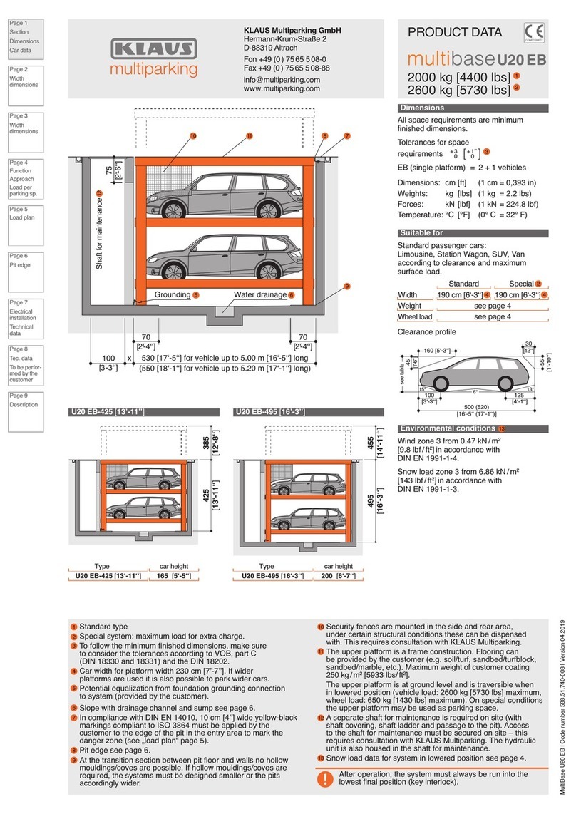 KLAUS Multiparking multibase U20 EB Series Product data