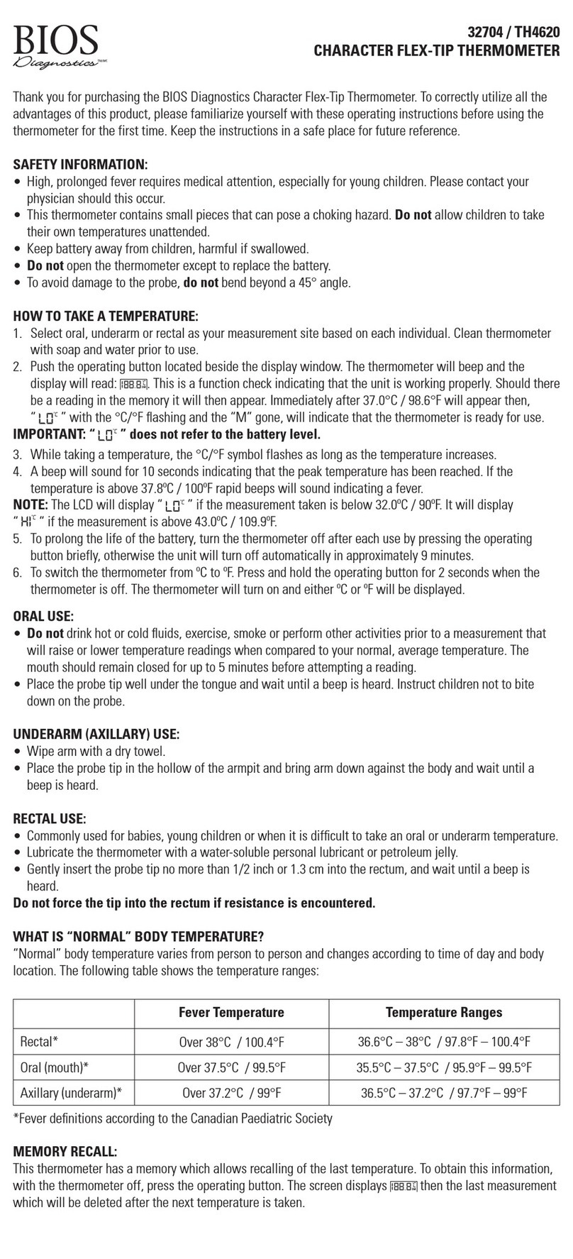 BIOS Diagnostics TH4620 instructions