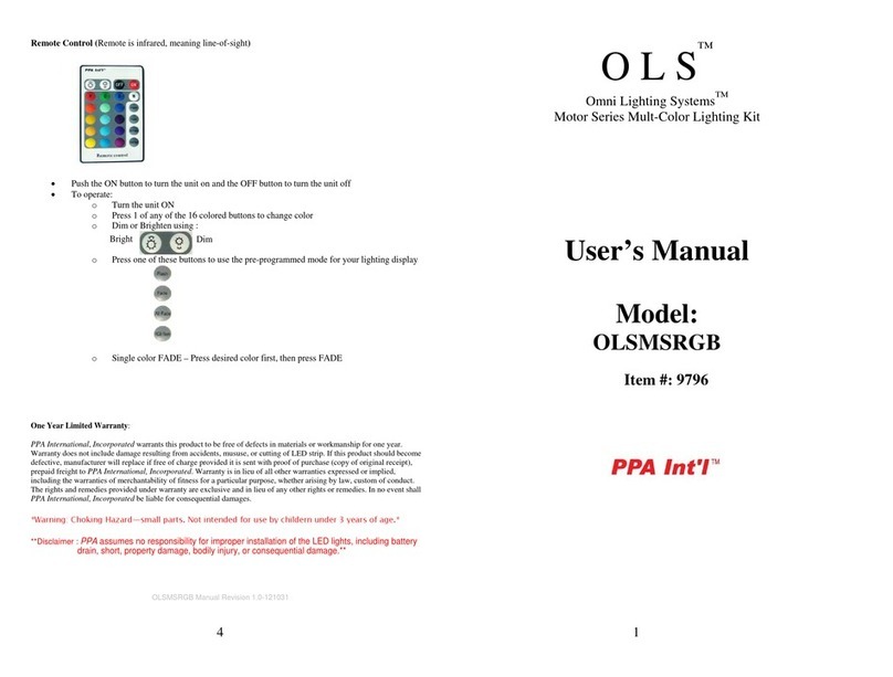 OLS PPA Int'l OLSMSRGB user manual