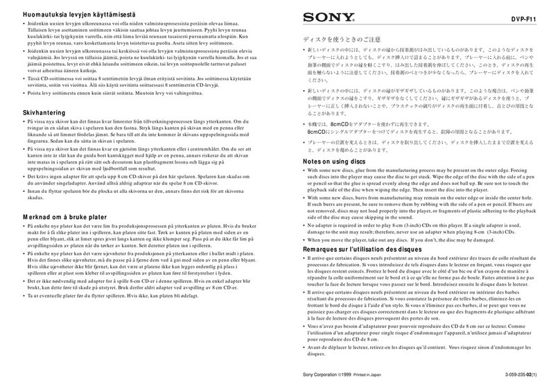 Sony DVP-F11 User manual
