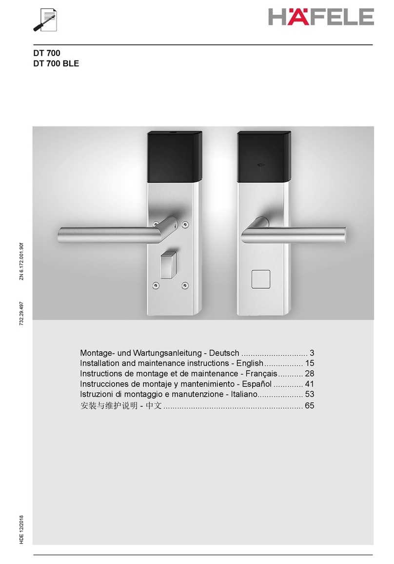 Hafele DT 700 Installation and maintenance instructions