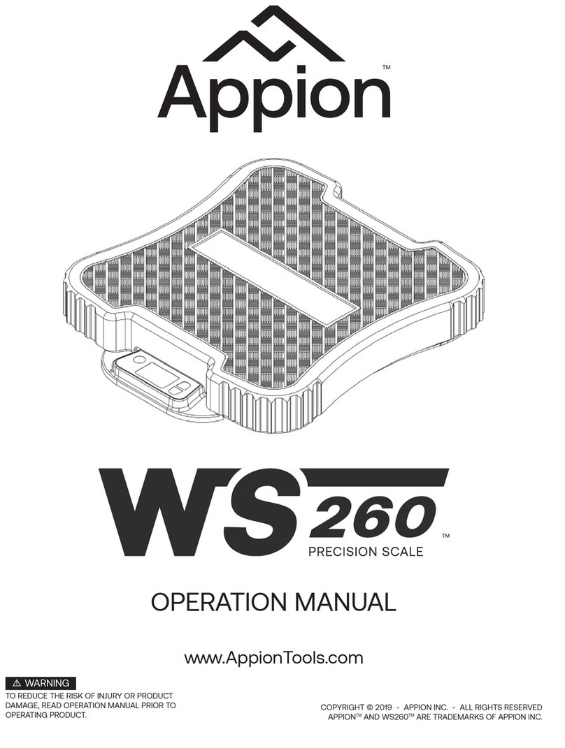 Appion WS260 Operation manual