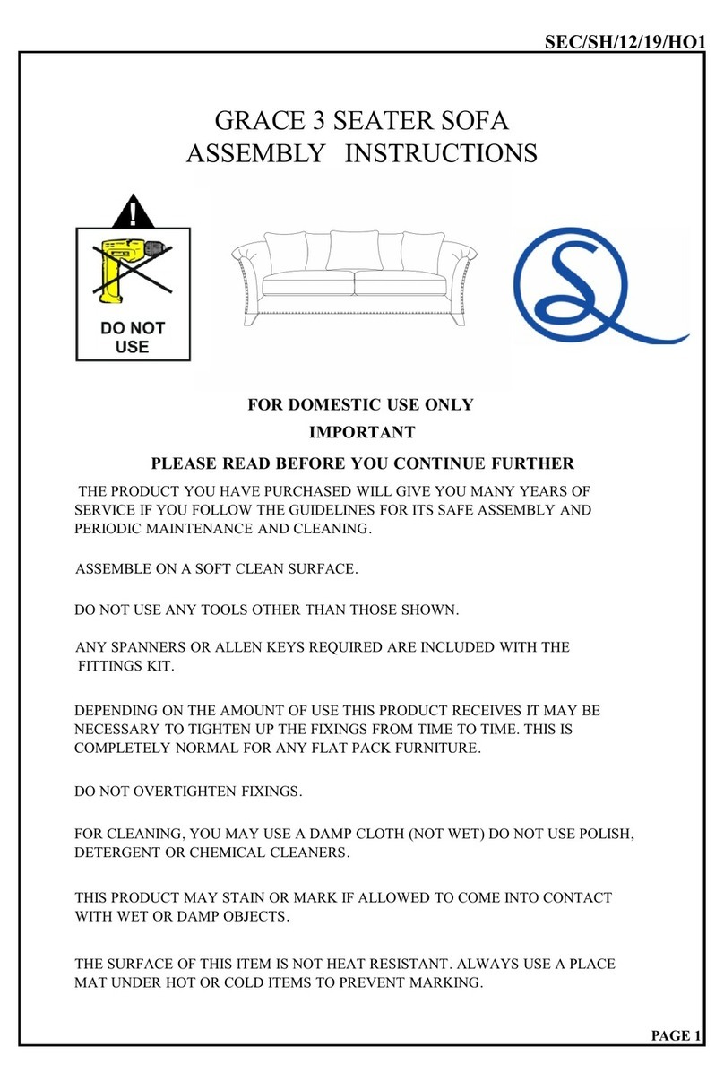 Seconique Grace 3 Seater Sofa Assembly instructions