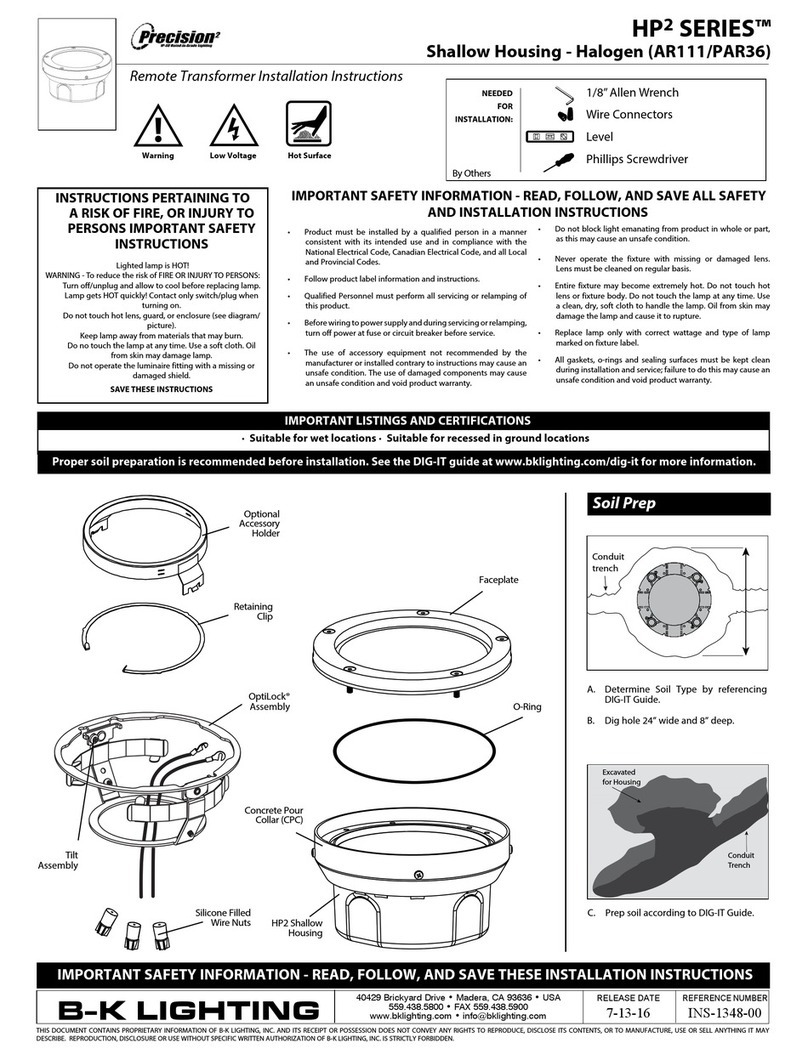 B-K lighting Precision2 HP2 Series installation instructions