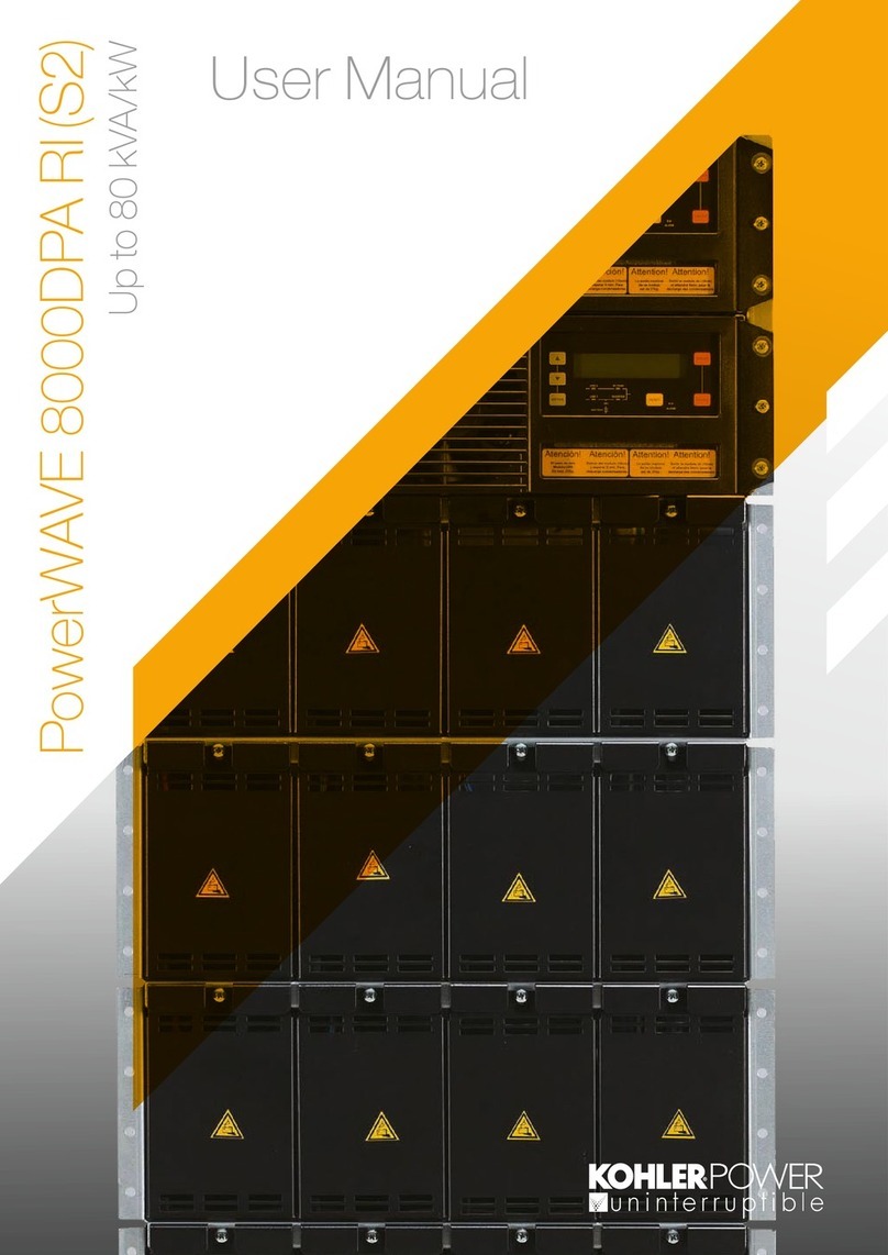 Kohler PowerWAVE 8000DPA RI (S2) Series User manual