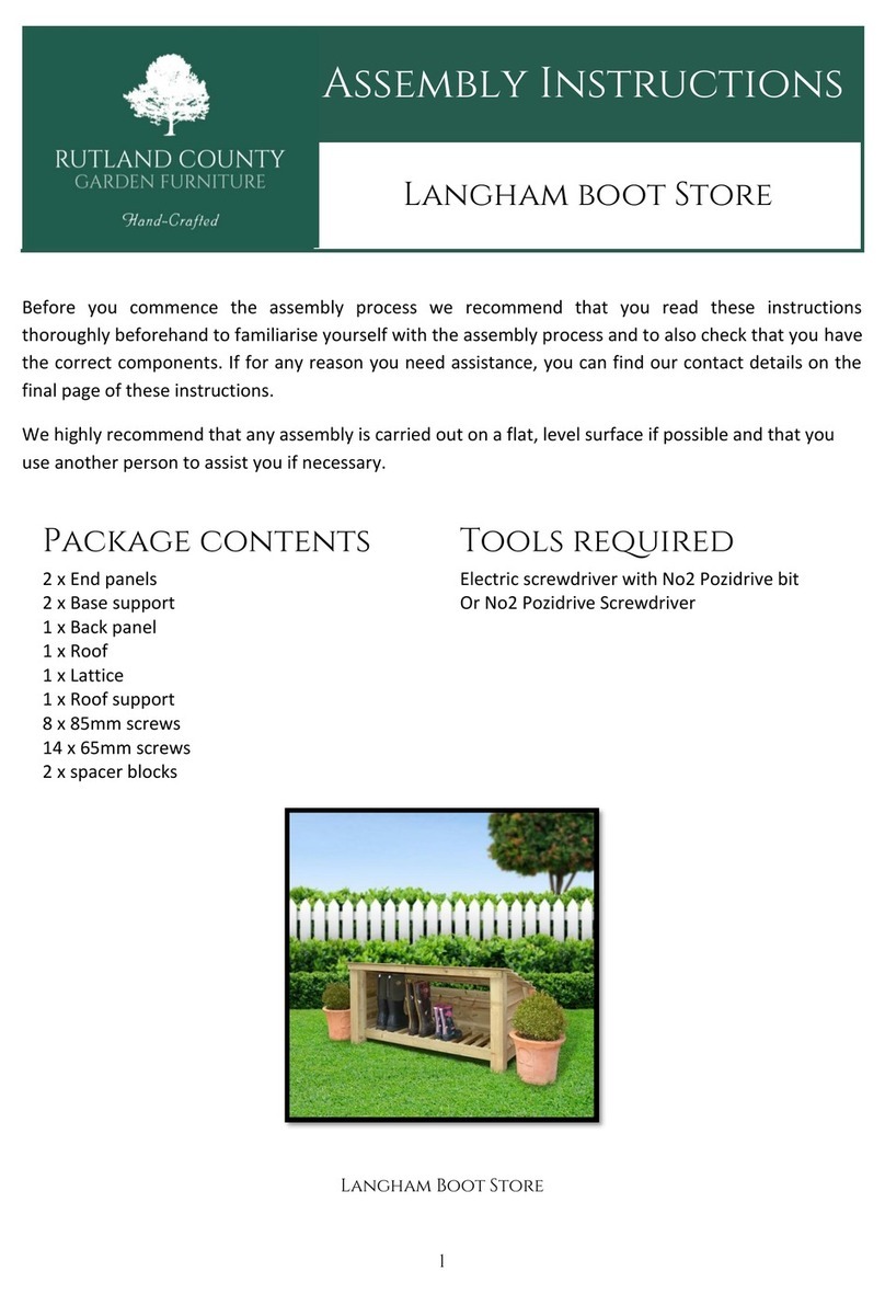 Rutland County Langham Boot Store Assembly instructions