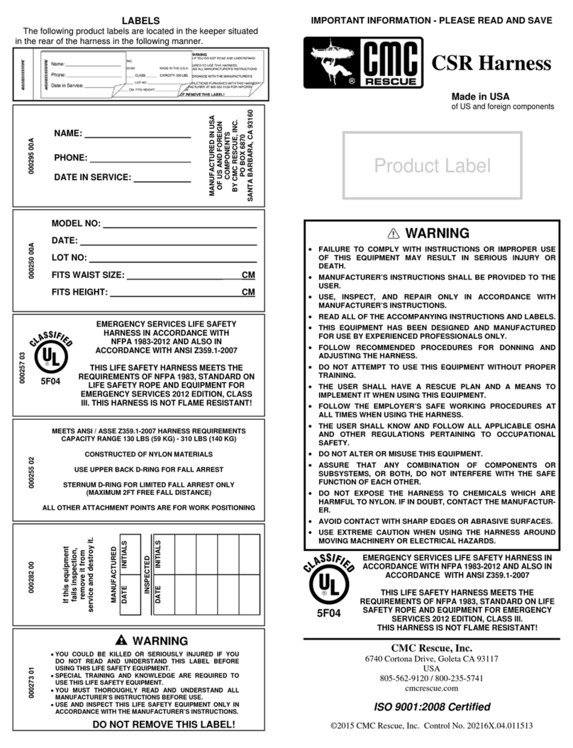 CMC Rescue CSR Harness User manual