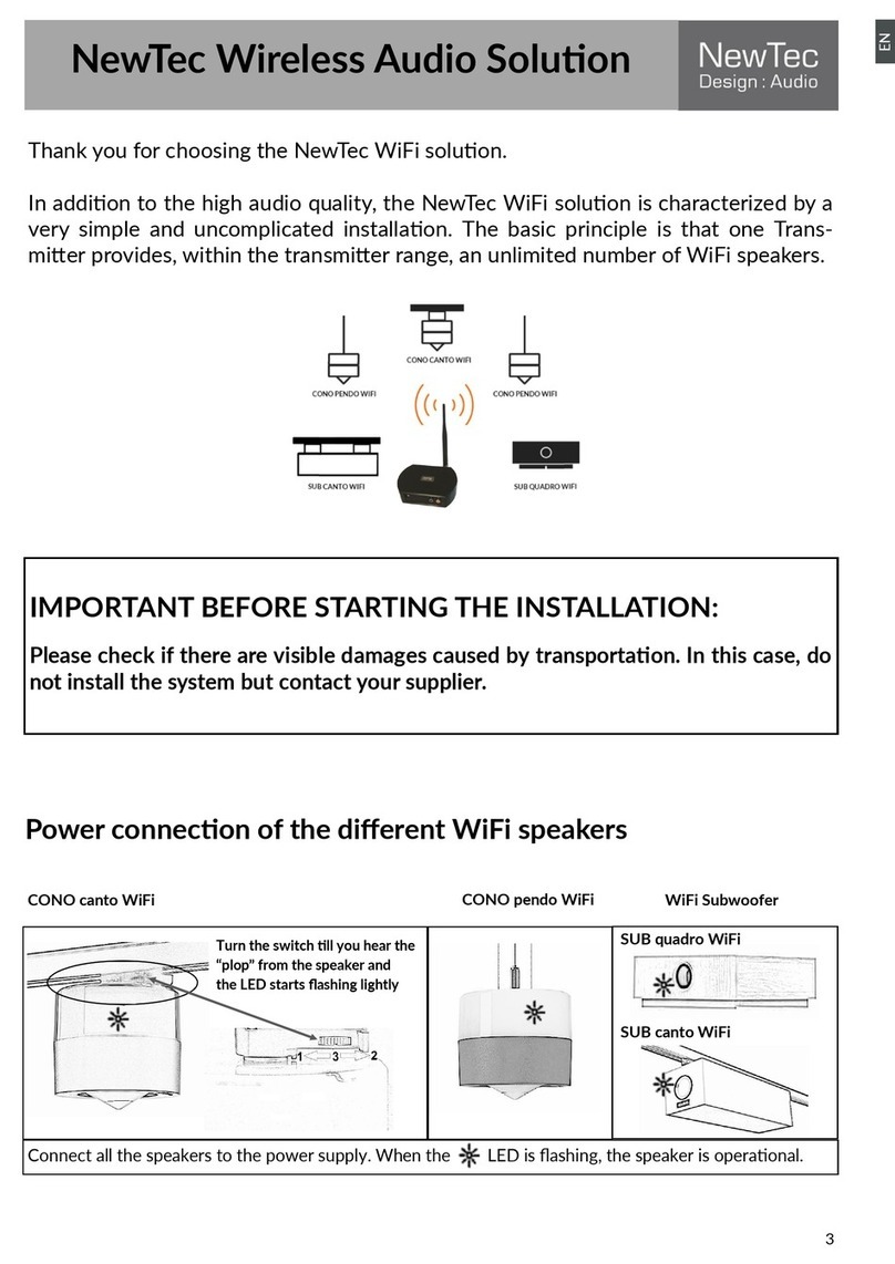 NewTec Design Audio CONO canto WiFi quick start guide